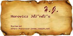 Horovicz Jónás névjegykártya