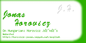 jonas horovicz business card